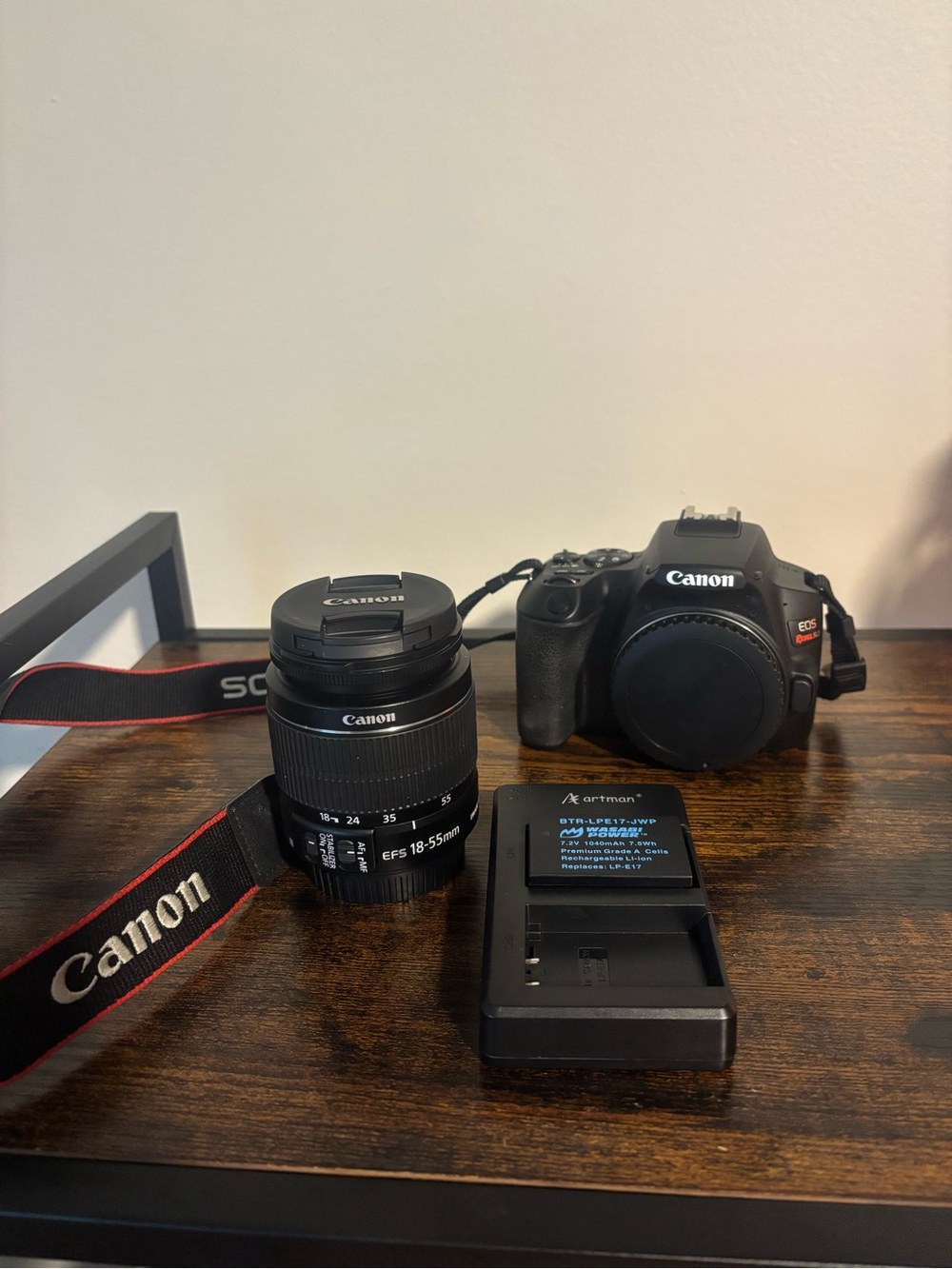 Canon Rebel SL3 DSLR Camera Bundle EF-S 18-55mm Lens, battery, charger, strap